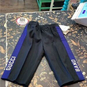 Gucci Kids Black Shorts with Blue Stripes